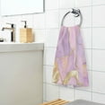 thumbnail image 3 of Yayeee 2 Pack Hand Towels for Bathroom 100% Cotton 16" x 28" Soft Absorbent Kitchen Towel, Pastel Pink Marble Pattern, 3 of 7