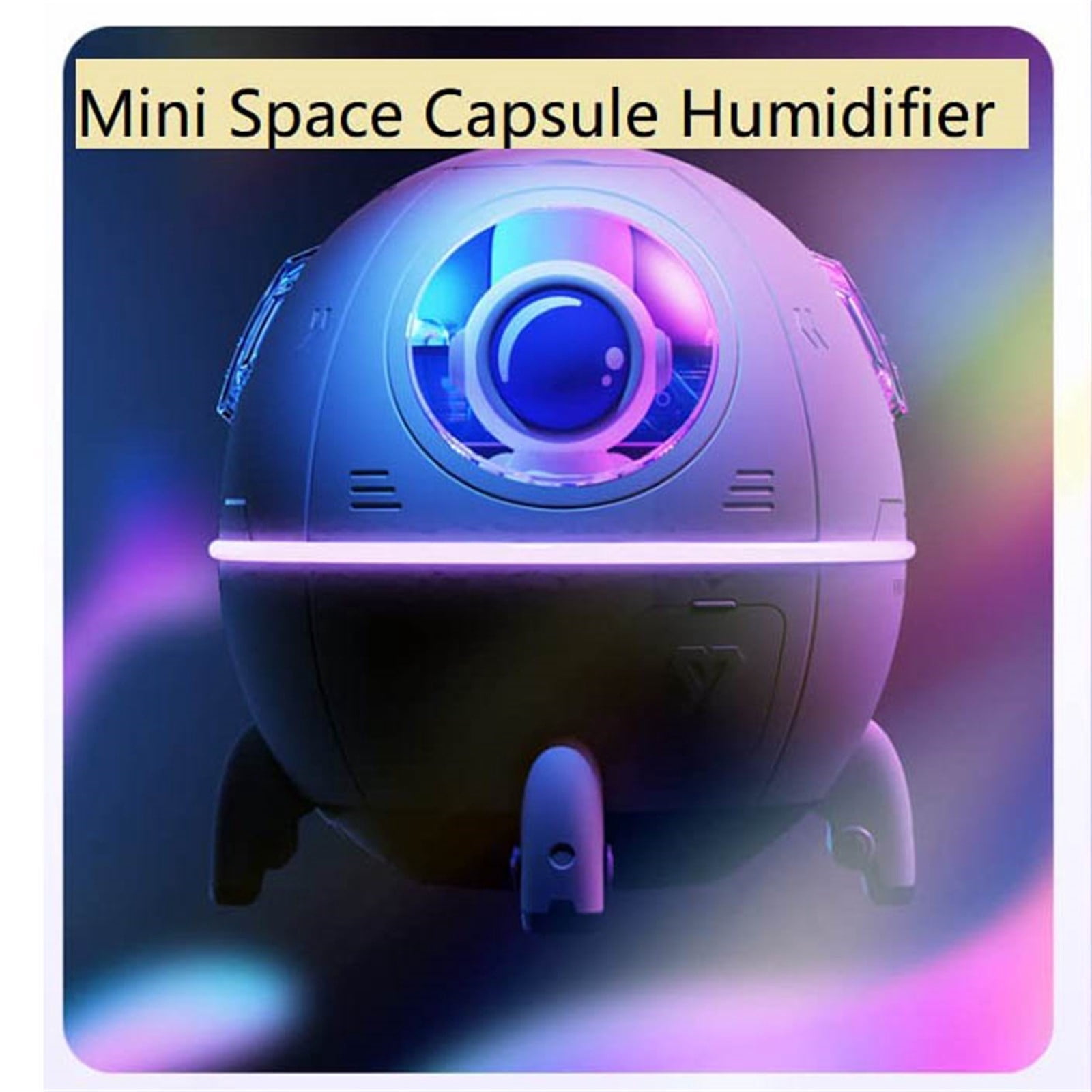 Oggfader Humidifiers for Bedroom Space Capsule Humidifier Mini Humidifier 220ml Usb Desktop Humidifier For Baby Bedroom Office Home Colorful Night Mode Purple