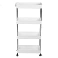 thumbnail image 1 of Estante de almacenamiento para baño, inodoro, cocina, organizador móvil que ahorra espacio, carrito clásico, blanco, 4 capas, 1 of 11