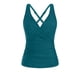 thumbnail image 3 of Trajes de Baño de Bikini de Mujer sin Mangas Sólido Empujado Acolchado de Baño Superior, Cuello en V Profundo Envoltura de Textura, Poliéster Spandex, 3 of 5