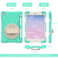 thumbnail image 3 of Allytech iPad Mini 5 Case Kids, iPad mini 4 Case with Screen Protector, Heavy Duty Protection Rugged Kids Friendly Shockproof Kickstand Pencil Holder Case Cover for Apple iPad mini 4/ mini 5,Mint, 3 of 9