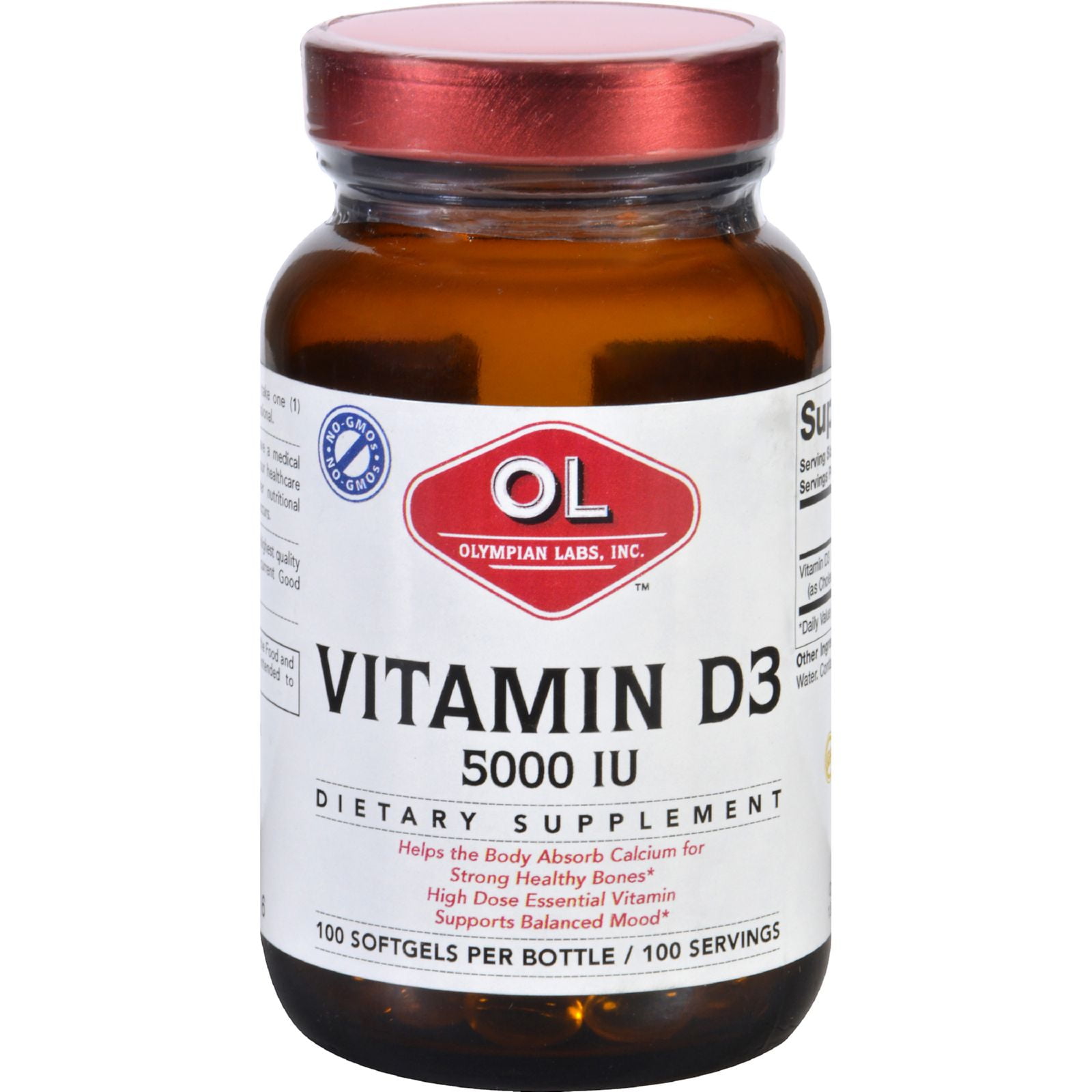 Olympian Labs Vitamin D3 5000 IU 100 Softgels