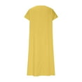 thumbnail image 4 of Mgmyaa Robes Filles Enfants Été Manches Courtes Col en V Chandail Robe Longue Plage Robe Décontractée, 4 of 5