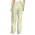 thumbnail image 3 of Goofa Yellow Lemon Leaves Printed Soft Pajama Pants for Women, Wide Leg Comfy Casual Lounge Yoga Pants-Small, 3 of 9