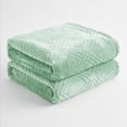 thumbnail image 2 of Superior Alaska Diamond Fleece Blanket 66" x 90", Lightweight Soft Bed Blankets, Twin Size, Sea Foam, 2 of 9