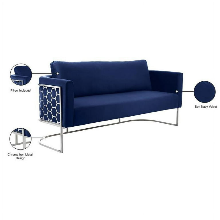 Meridian Furniture Casa Velvet Sofa - Chrome Meridian Furniture Casa Velvet Sofa - Chrome