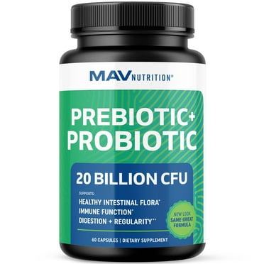 Probiotic & Prebiotic Capsules | Pre and Probiotics for Synbiotic Gut Health & Bloating Relief for Women & Men | 20 Billion CFU | Vegetarian | 60 Ct.