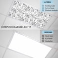 thumbnail image 3 of 4 Pack Vintage Gray Fluorescent Light Covers for Ceiling Lights Wildflowers Leaves Abstract Botanical Branch Magnetic Ceiling Light Covers Overhead Light Filters for Office Classroom Home, 3 of 9