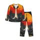 thumbnail image 1 of Fotbe Retro Space Rocket Launch Conjunto de Pijama de Manga Larga para Mujer con Estampado, Ropa de Dormir de 2 Piezas, Conjunto de Casa Suave y Cómodo con Bolsillos-Medium, 1 of 7
