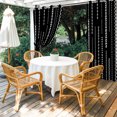 thumbnail image 2 of White Vertical Diamond Columns Outdoor Curtains for Patio, Vintage Minimalist Stripe Black Sunshade Privacy Drapes Grommet Waterproof Outside Curtains for Porch/Cabana/Balcony 54"x 84", 2 Panel, 2 of 9