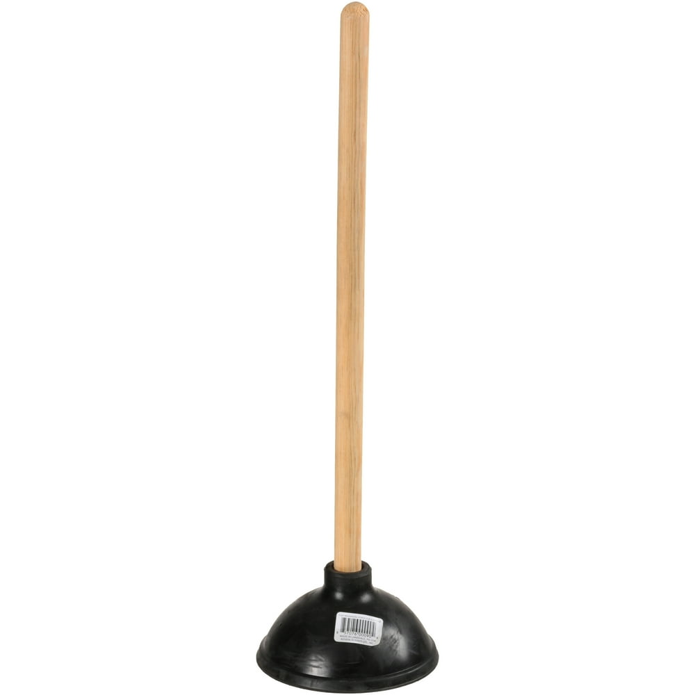 Kendik Toilet Plunger with wood handle. Clears toilets, sinks, drains