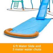Plum Play Kids Water Slide Outdoor Play Equipment - Toddler Water Toys, Water Gun, Monkey Bars, Sprinkler for Kids, Dump Bucket, Backyard Waterpark with Splash, 3yrs+, Up to 110 lbs (Blaster Course)