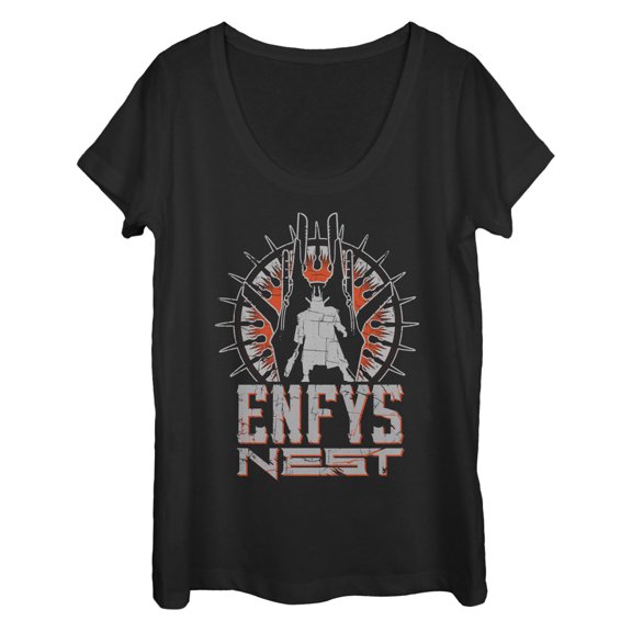 Women's Solo: A Star Wars Story Enfys Nest Silhouette Scoop Neck Black Large