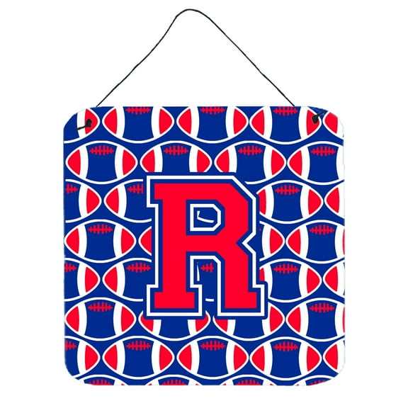 Letter R Football Harvard Crimson and Yale Blue Wall or Door Hanging Prints