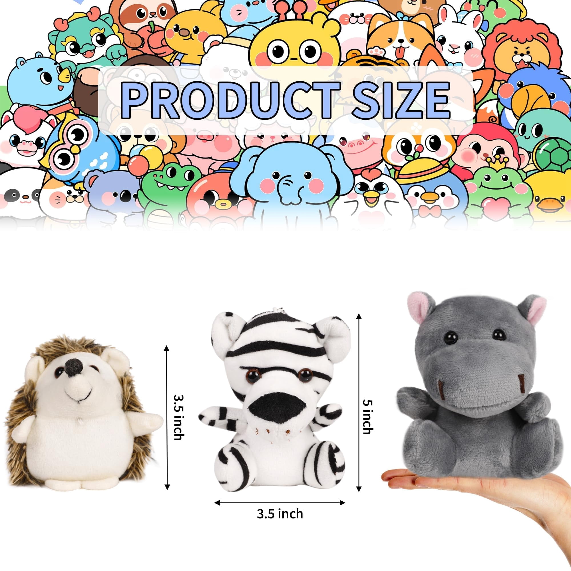 Small Stuffed Animals Bulk, 36 Pieces Cute Plushies, 4.5 Inch Mini Forest Animal Plush Toys, Party Favors, Stocking Stuffers for Kids