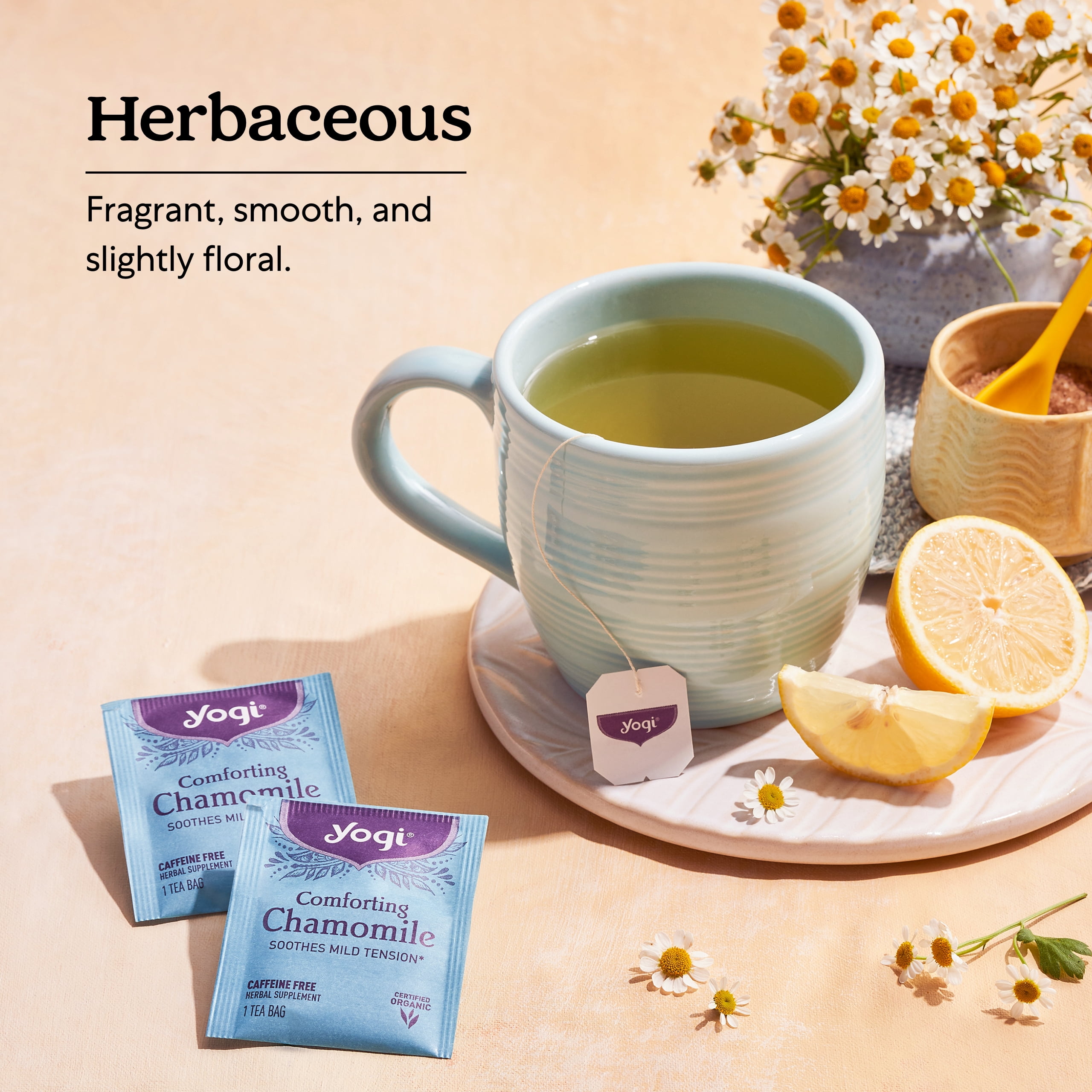 Yogi Comforting Chamomile - Organic Herbal Tea - Wellness Tea Bags - 6 Boxes of 16