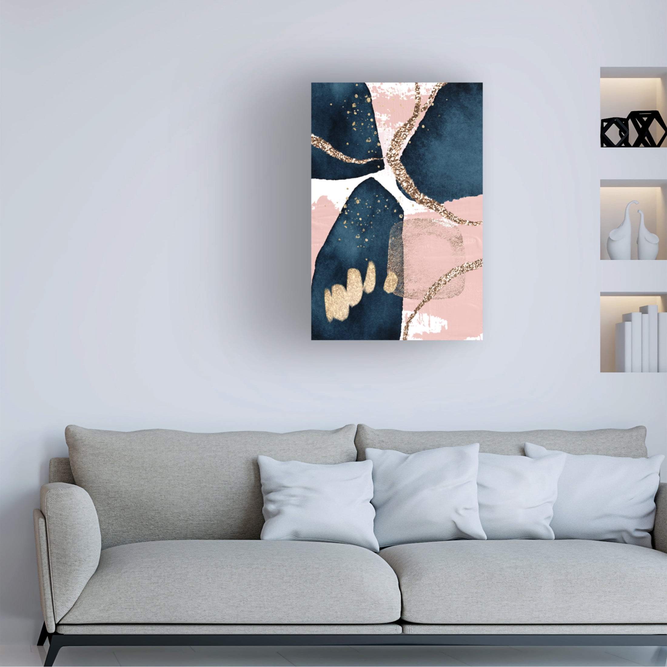 Trademark Fine Art Sally Ann Moss Fabulously Navy  2 Canvas Wall Art