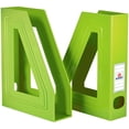 thumbnail image 2 of Acrimet Magazine File Holder, Durable Rack, Space-Saving Organizer (Plastic) (Green Citrus Color) (2 Pack), 2 of 8