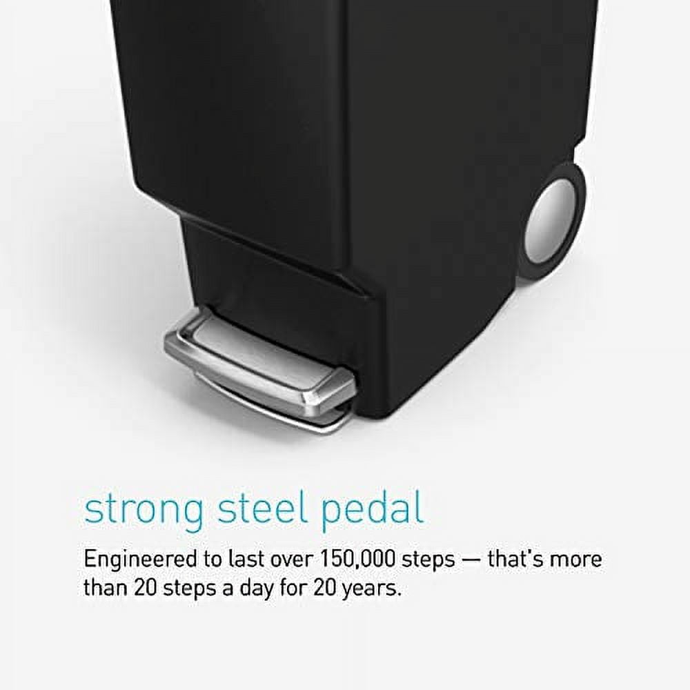 simplehuman 10.6 Gallon Plastic Step Trash Can, Black photo 4