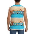 thumbnail image 4 of Uemuo Boards and Beach Pattern Men's Sleeveless T-Shirt,Muscle Athletic Tank Top, Moisture-wicking Quick-dry Breathable Classic Tee Top for Gym Run Outdoor Sports-Large, 4 of 8