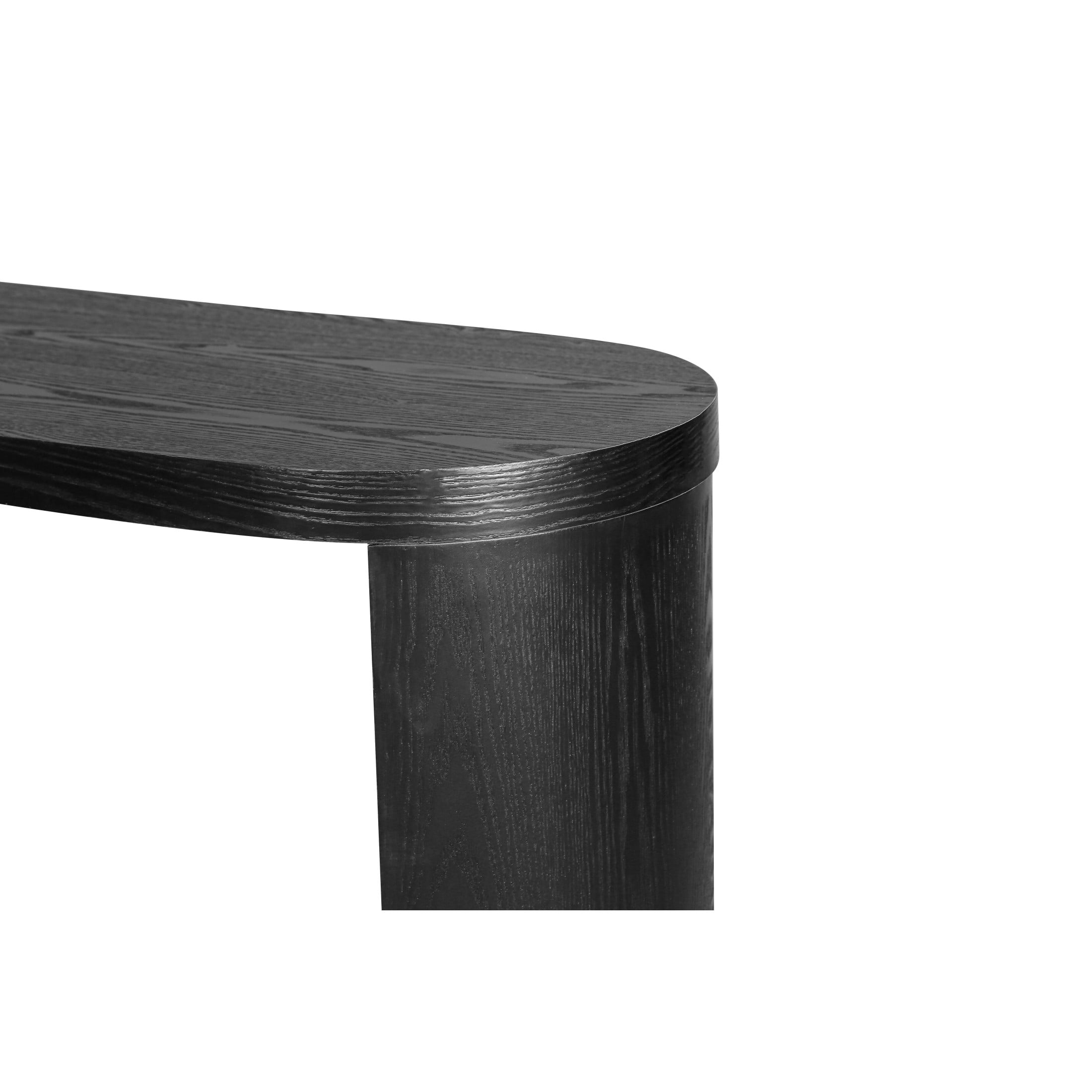 Clea Minimalist 60" Versatile Console Table, Entryway Table with Adjustable Curved Legs, Black