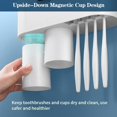 thumbnail image 2 of Double Automatic Toothpaste Dispenser, Electric Toothbrush Holder Wall Mounted for Bathrooms with 2 Toothpaste Squeezer, 2 Magnetic Cups, Storage Drawer and 6 Toothbrush Organizer Slots, 2 of 6