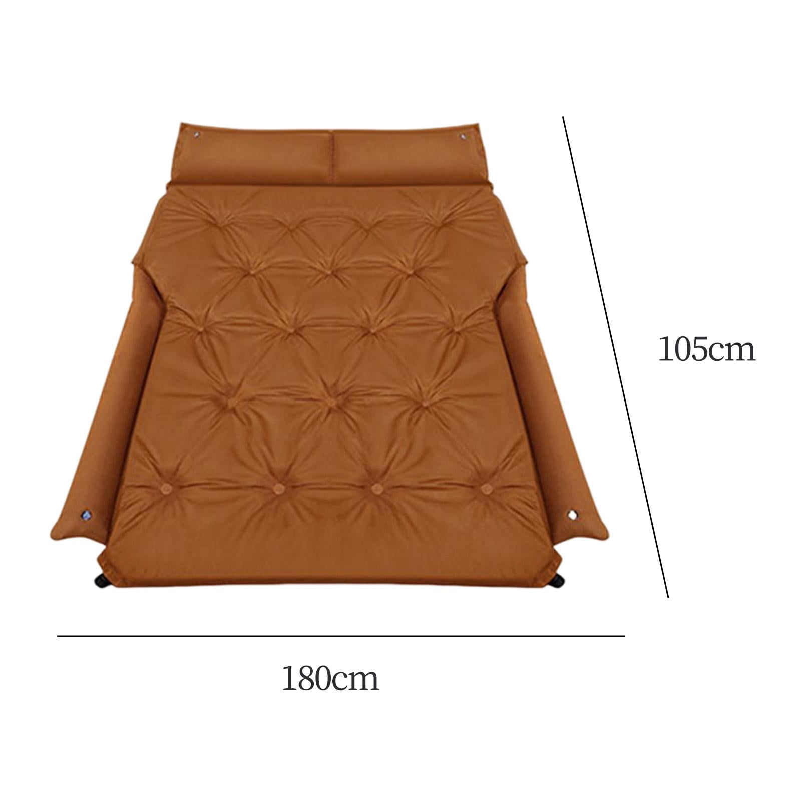 Portable SUV Automatic Air Mattress Self Inflatable Car Mattress Soft Fabric Brown