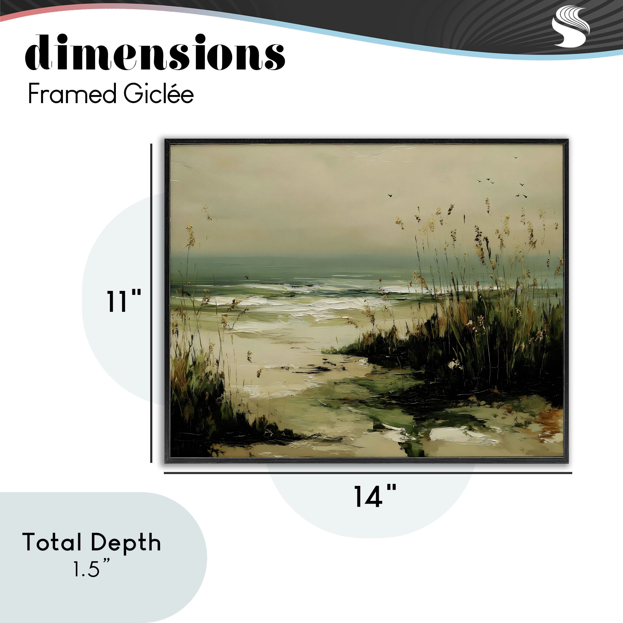Stupell Industries Sea Oats on the Beach Black Framed Giclee Art, design by Franklyn Gregory