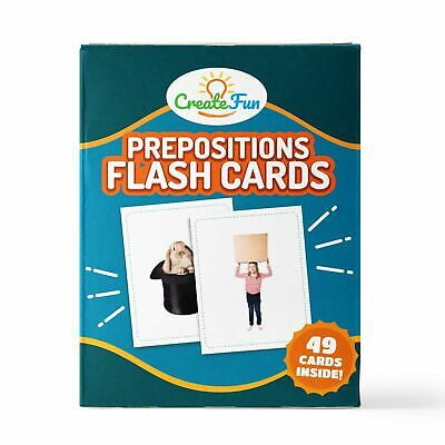 Speech Therapy Materials English Language Learning and ESL Teaching Materials CreateFun Prepositions Flash Cards Volume 2-49 Educational Photo Cards with Learning Games for Kids to Adults 