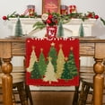 thumbnail image 6 of Christmas Table Runner, Red Merry Christmas Trees Snowflakes Table Runner, Christmas Tableware Home Indoor Decor, 13x108 inch, Polyester, 6 of 8