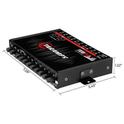 Taramps TEQ 7.4 Stereo 7-band Graphic Equalizer Car Audio Rca Input/Output, Auxiliary Gain, Fader Control 2 Input Channel 3 Output Channel, Blue LED Sound Equalizer