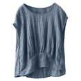 thumbnail image 5 of TAGOLD Summer Casual Tops,Plus Size T-shirt Blouse for Womens, Women's Summer Loose Small Flying Sleeves Chiffon Curling Short-sleeved Round Neck Tops/shirts,Short Sleeve Round-Neck Blouses & Shirts, 5 of 5