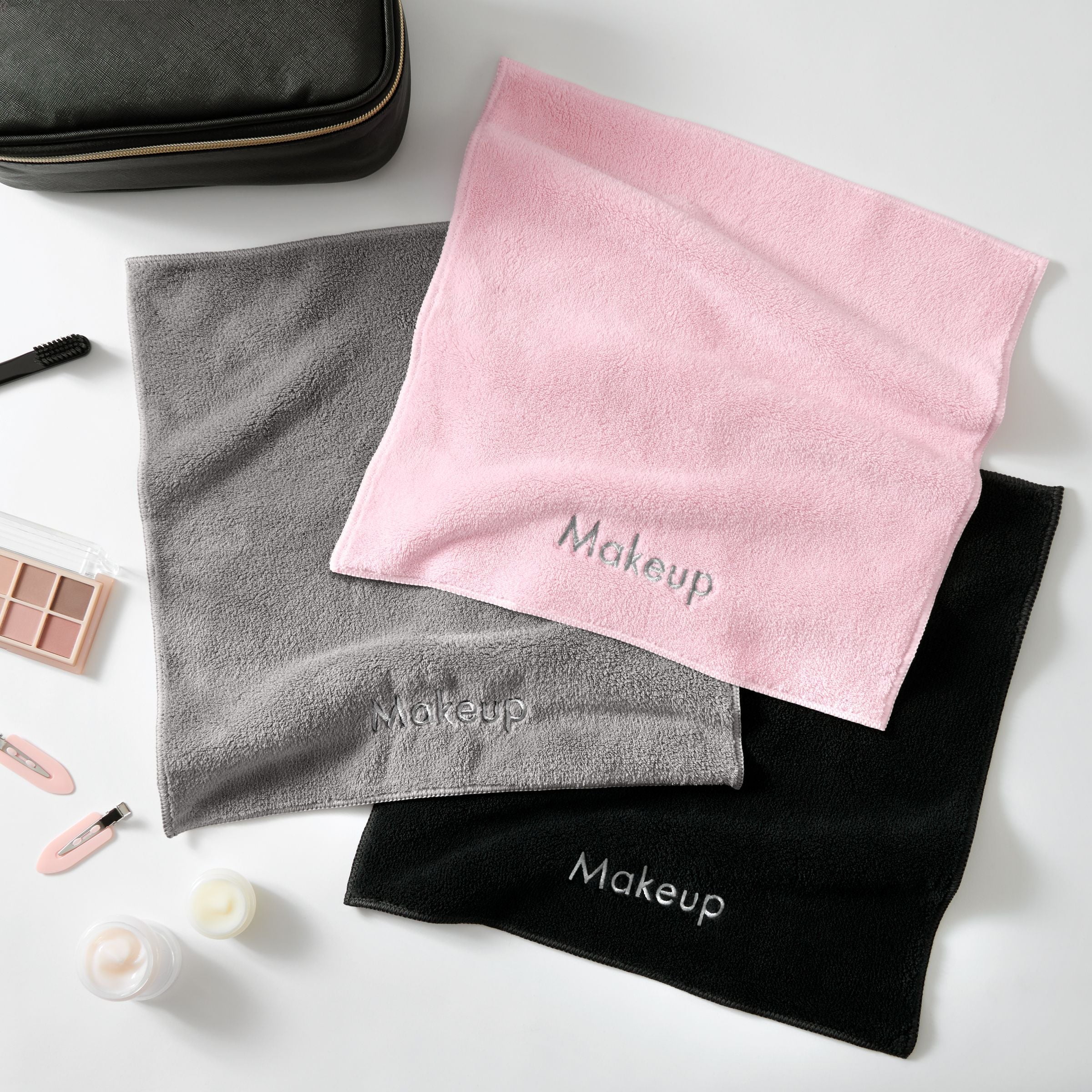 Arkwright Makeup Remover Wash Cloth - Coral Fleece Microfiber Face Towels - 13 x 13 in. - (Bulk Case of 108) Black