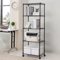 thumbnail image 3 of 5 tier black coating shelving unit with 4 casters 14x30x59in, 3 of 11