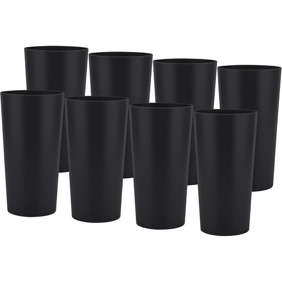 Wheat Straw Cups Set of 8, 16 oz Unbreakable Drinking, Chip Resistant, Reusable Water Set, Large for Kitchen, Camping, BPA Free Cups, Dishwasher & Microwave Safe Tumbler