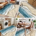 thumbnail image 6 of Abstract Beach Waves Washable Area Rugs 2.7'x5', Watercolor Blue Ocean Sand Low Pile Throw Living Room Rug Non-Slip Sturdy Edge Binding Carpet for Indoor Entryway Bedside Kitchen, 6 of 9