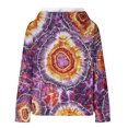 thumbnail image 5 of thefmos Women's Hooded Drawstring Tie Dye Sweatshirt with Kangaroo Pocket Casual Long Sleeve Pullover Fashion Fall Winter Outfit, Purple XL, 5 of 7