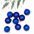 thumbnail image 3 of Northlight 2-Finish Glass Ball Christmas Ornaments - 2.5" (60mm) - Royal Blue - 9ct, 3 of 8
