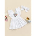 thumbnail image 3 of Kiapeise Baby Girls Suspender Dress Infant Embroidered Straps Skirt Overall Dresses Winter Fall Clothes, 3 of 9