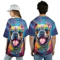 thumbnail image 5 of Hippie Bulldog Portrait oil painting Watercolor Tie-dye Vintage All Over Print 3D Baseball Shirt Dog Lover Gifts Idea Softball Sport - 00015, 5 of 6