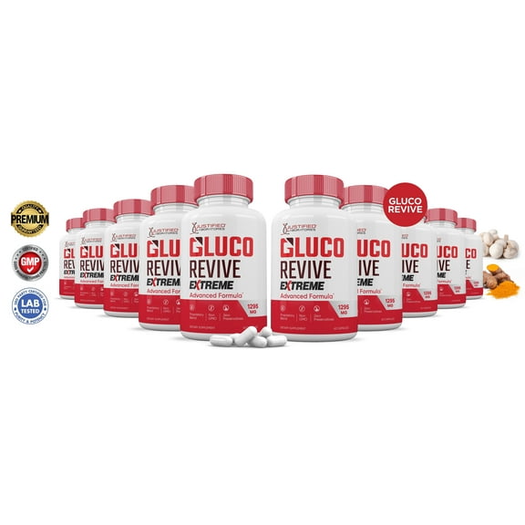 (10 Pack) Gluco Revive Extreme Formula 1295MG Glucorevive Glycogen Support 600 Capsules