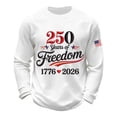 thumbnail image 3 of We The People T Shirt Long Sleeve Waffle Crewneck Tees Featuring USA Anniversary Print Everyday Easy Mens T-shirts White XXL, 3 of 3