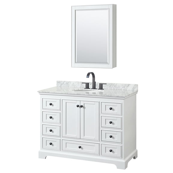 Wyndham Collection Wcs202048scmunomed Deborah 48" Free Standing Single Vanity Set - White