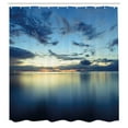 thumbnail image 3 of Ambesonne Blue Shower Curtain, Dusk over Tropical Lagoon, 69"Wx84"L, Dark Blue, 3 of 5