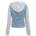 thumbnail image 4 of Made by Olivia Women's Classic Casual Hooded Denim Jacket, 4 of 5