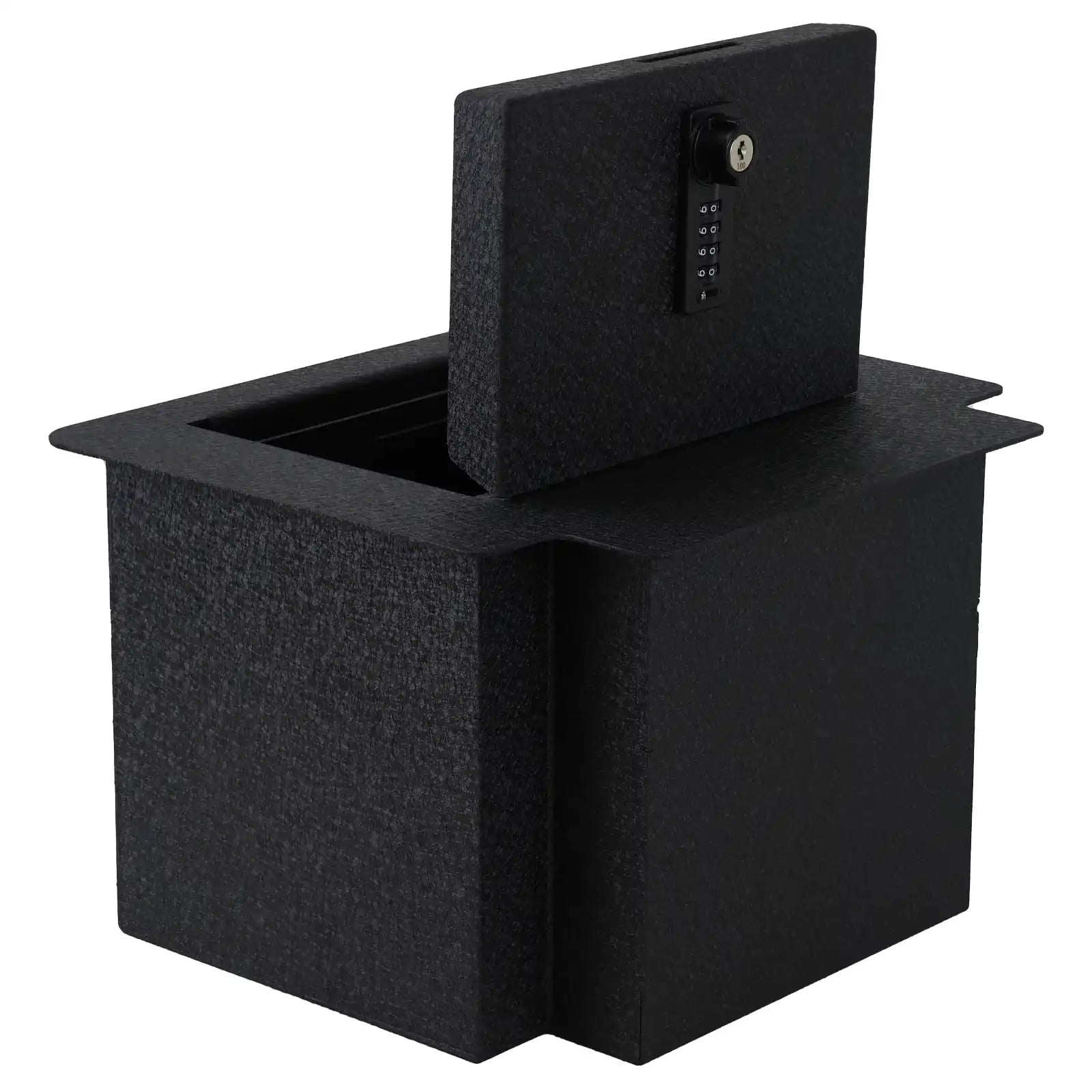 Center Console Safe Gun Safe, WASAI Premium Console Gun Vault Lockbox Compatible with Chevrolet Suburban, Tahoe & GMC Yukon 2021-2024. NOT Fit Electronic Sliding Console, 4-Digit Lock with Key.