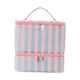 thumbnail image 4 of Estuche de transporte para esmaltes de uñas, bolsa de maquillaje, elegante, multiusos, portátil, regalo para mujeres, organizador de esmaltes de uñas Rayas azules y rosas, 4 of 9