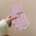 thumbnail image 6 of Horivan 2 Packs Rufa Pandas Fleece Lined Winter Gloves for Teens Touchscreen Windproof Cold Proof Unisex Outdoor Activities Cycling Commuting Warmth, 6 of 6