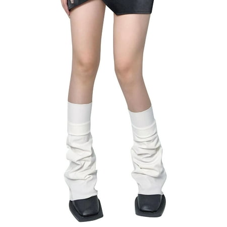 

Punk Flared Leg Warmers Japanese Women Gothic Solid Color Over Knee Long Socks Slouch Baggy Boot Cuffs Foot Covers