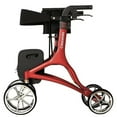 thumbnail image 6 of Rhythm Healthcare Crescendo Rollator 4 Wheel Walker with Backrest, Matte Red, 6 of 6